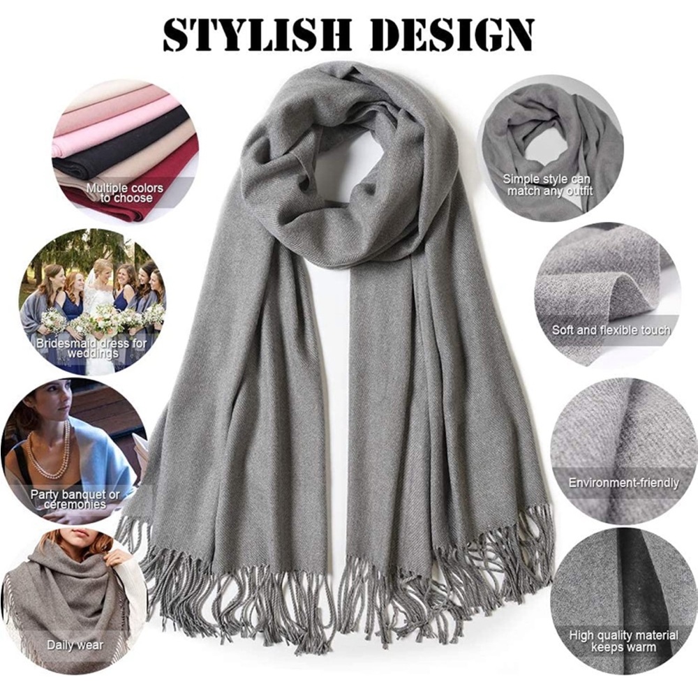 Grey pashmina like scarf, blanket